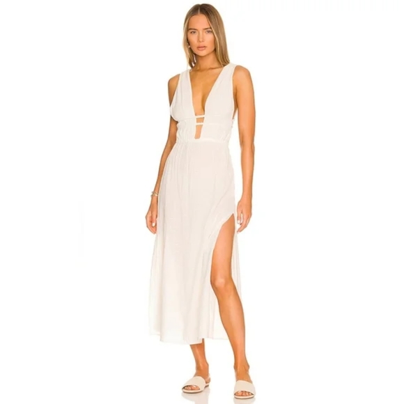 L*Space Kira Swim Cover-up Dress Cream White - Picture 8 of 8